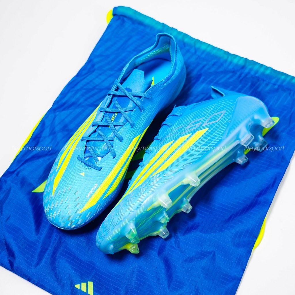 Giày đá bóng cỏ tự nhiên Adidas F50 Elite FG Ice Cold Precision - Lucid Ray Blue/Solar Yellow JR6450