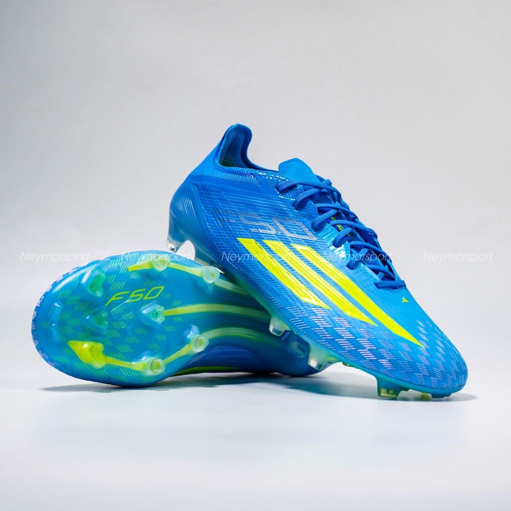 Giày đá bóng cỏ tự nhiên Adidas F50 Elite FG Ice Cold Precision - Lucid Ray Blue/Solar Yellow JR6450