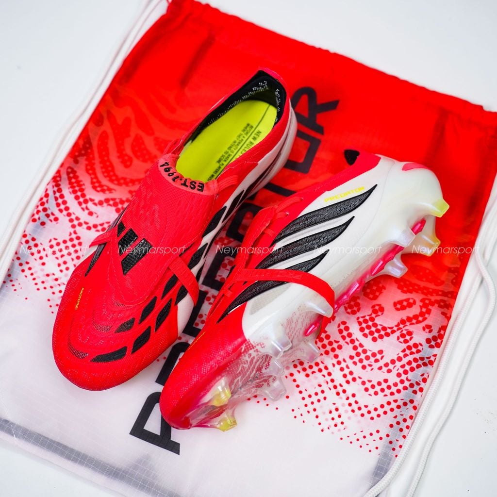 Giày đá bóng cỏ tự nhiên adidas Predator Elite Fold-over Tongue FG Born For Goals - Lucid Red/Core Black/Footwear White JS0380