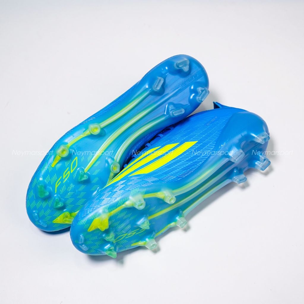 Giày đá bóng cỏ tự nhiên Adidas F50 Elite FG Ice Cold Precision - Lucid Ray Blue/Solar Yellow JR6450