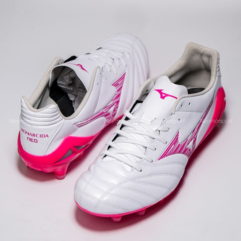 Giày đá bóng cỏ tự nhiên Mizuno Monarcida Neo III Pro FG Blazing Flair - White/Fuchsia Purple P1GA262264