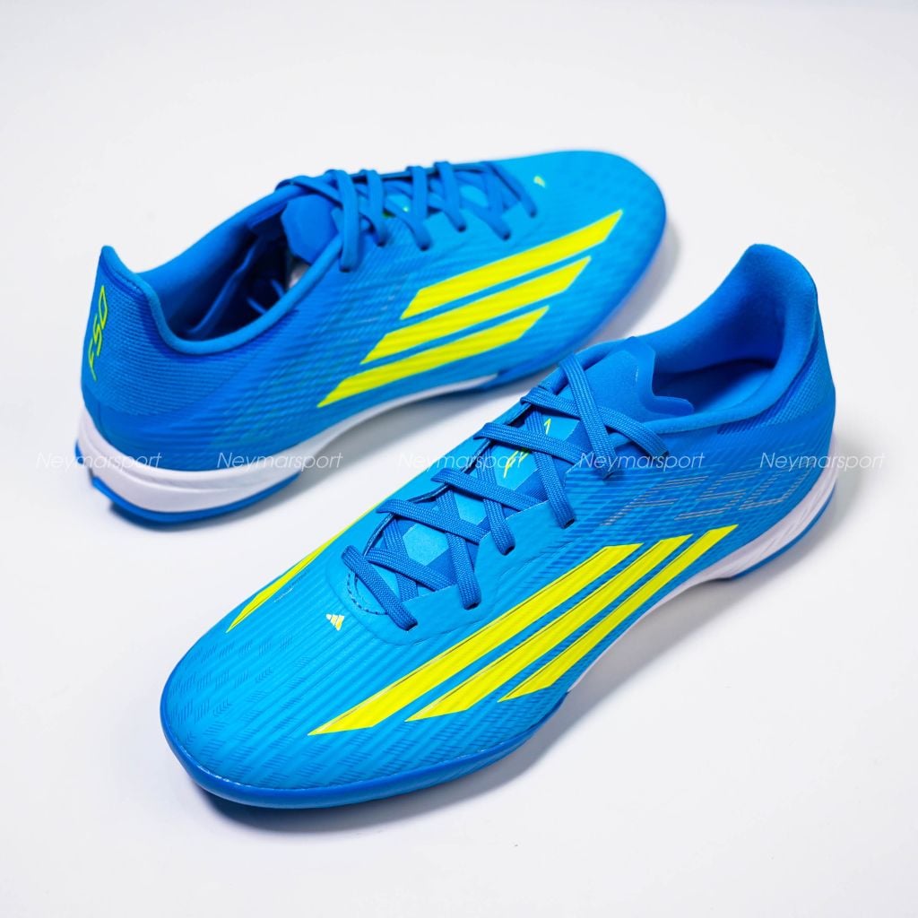 Giày đá bóng cỏ nhân tạo Adidas F50 League TF Ice Cold Precision - Lucid Ray Blue/Solar Yellow JR8975
