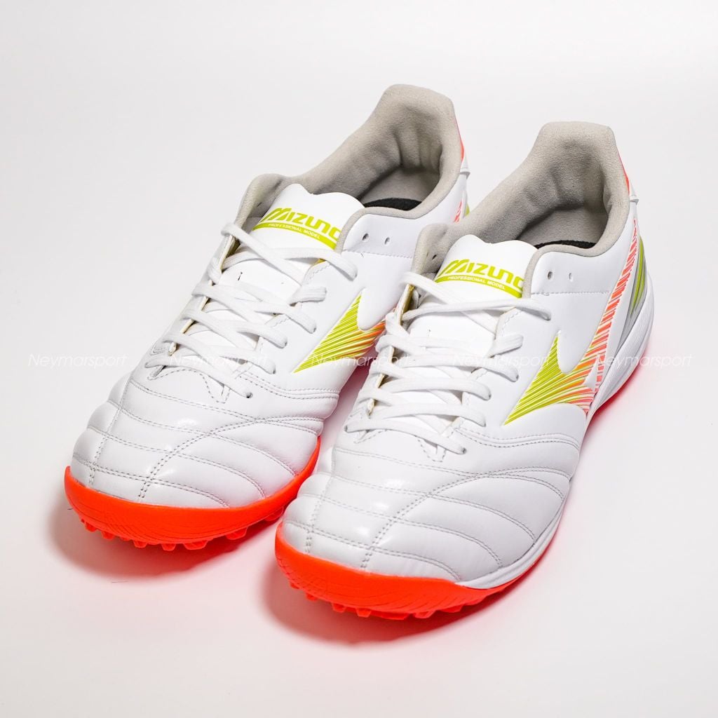 Giày đá bóng cỏ nhân tạo Mizuno Morelia Neo V Pro TF Prism White - White/Evening Primrose/Lava Orange P1GD268454