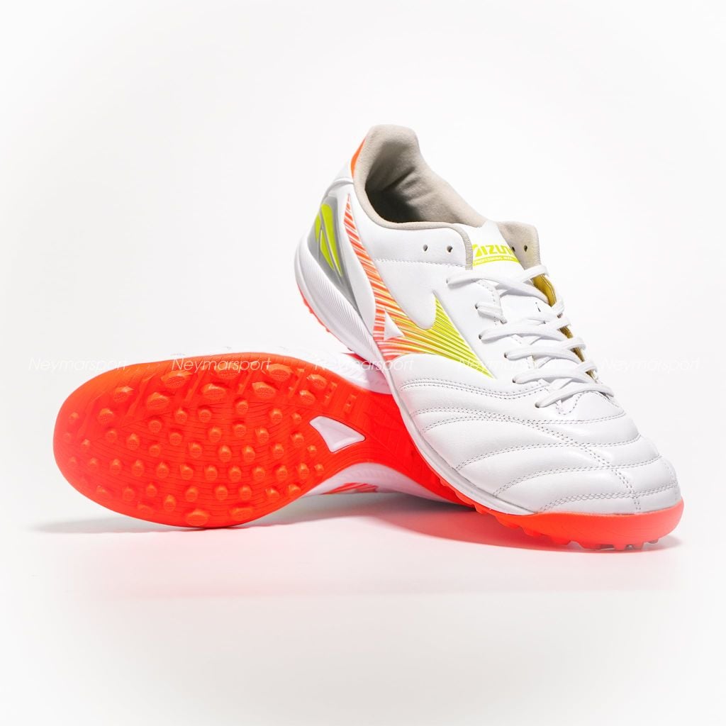 Giày đá bóng cỏ nhân tạo Mizuno Morelia Neo V Pro TF Prism White - White/Evening Primrose/Lava Orange P1GD268454