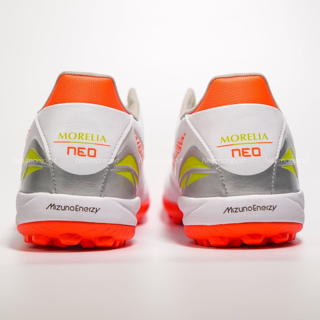 Giày đá bóng cỏ nhân tạo Mizuno Morelia Neo V Pro TF Prism White - White/Evening Primrose/Lava Orange P1GD268454