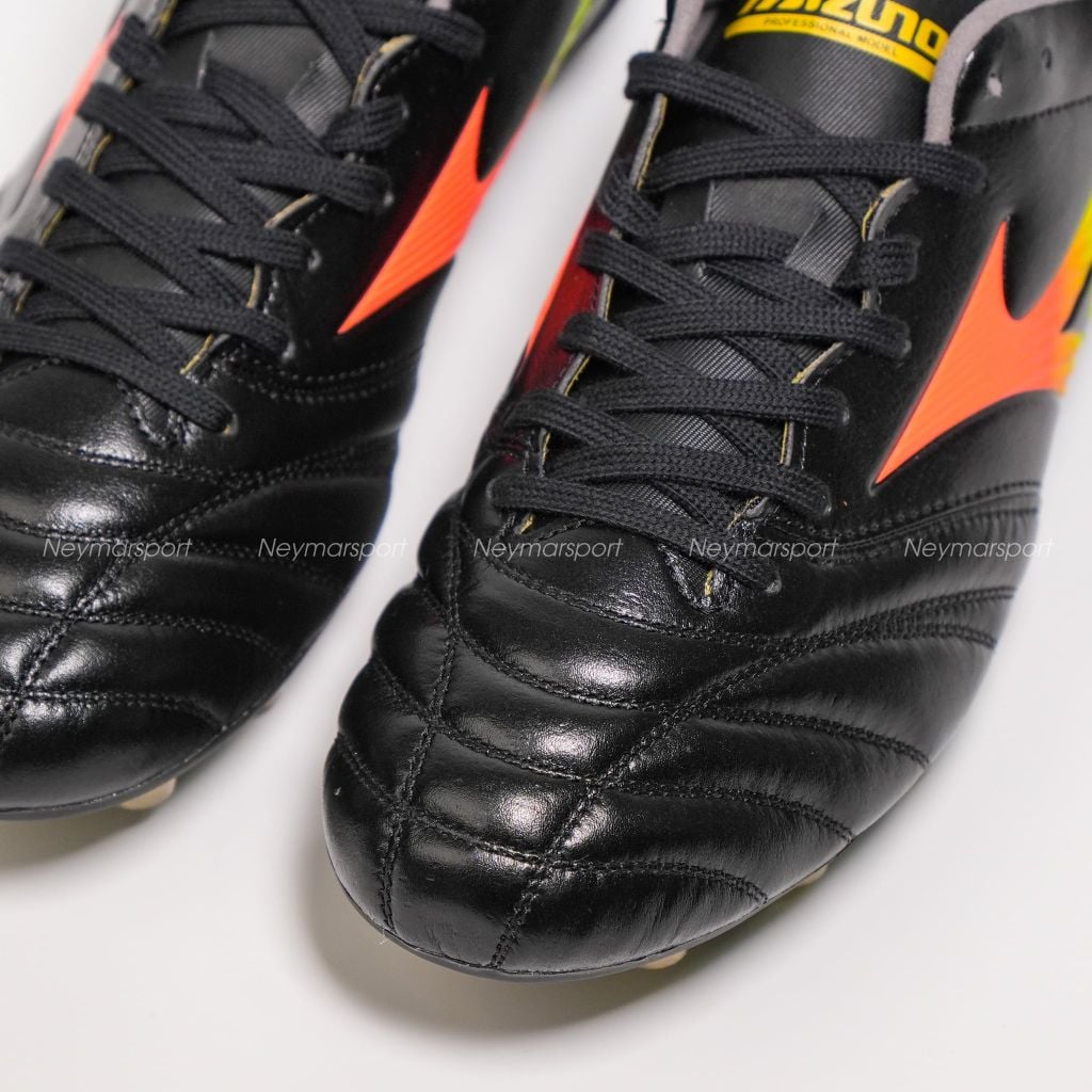 Giày đá bóng cỏ tự nhiên Mizuno Morelia Neo V Pro FG Bright Black - Black/Lava Orange/Arcadia P1GA268400