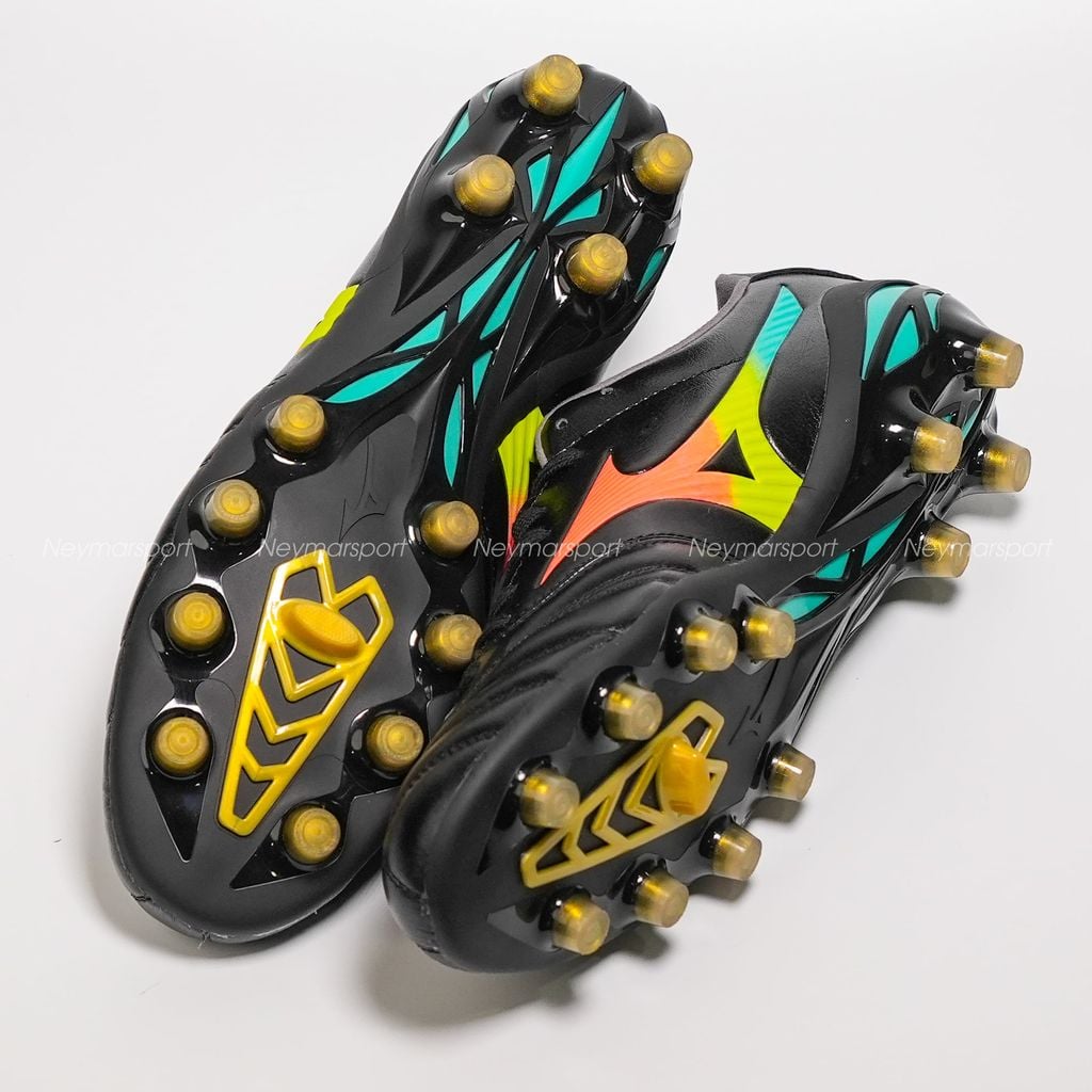 Giày đá bóng cỏ tự nhiên Mizuno Morelia Neo V Pro FG Bright Black - Black/Lava Orange/Arcadia P1GA268400