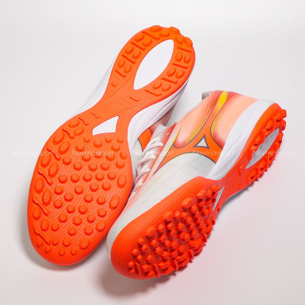 Giày đá bóng cỏ nhân tạo Mizuno Alpha III ELITE TF Prism White - White/Lava Orange/Evening Primrose P1GD266254
