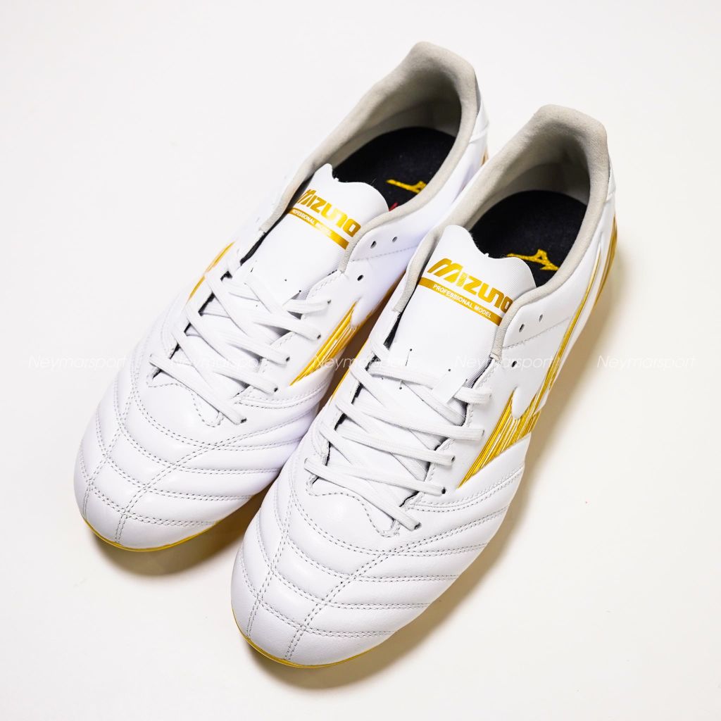 Giày đá bóng cỏ tự nhiên Mizuno Morelia Neo IV Pro FG - White Gold P1GA263450