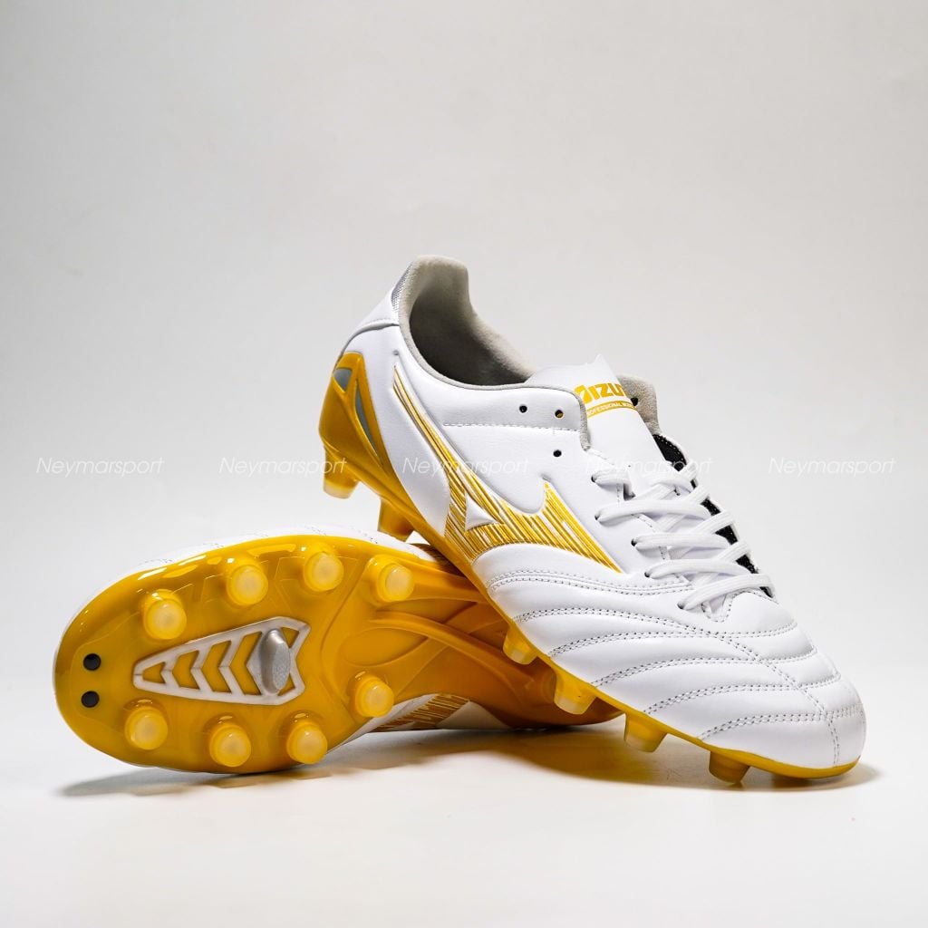 Giày đá bóng cỏ tự nhiên Mizuno Morelia Neo IV Pro FG - White Gold P1GA263450