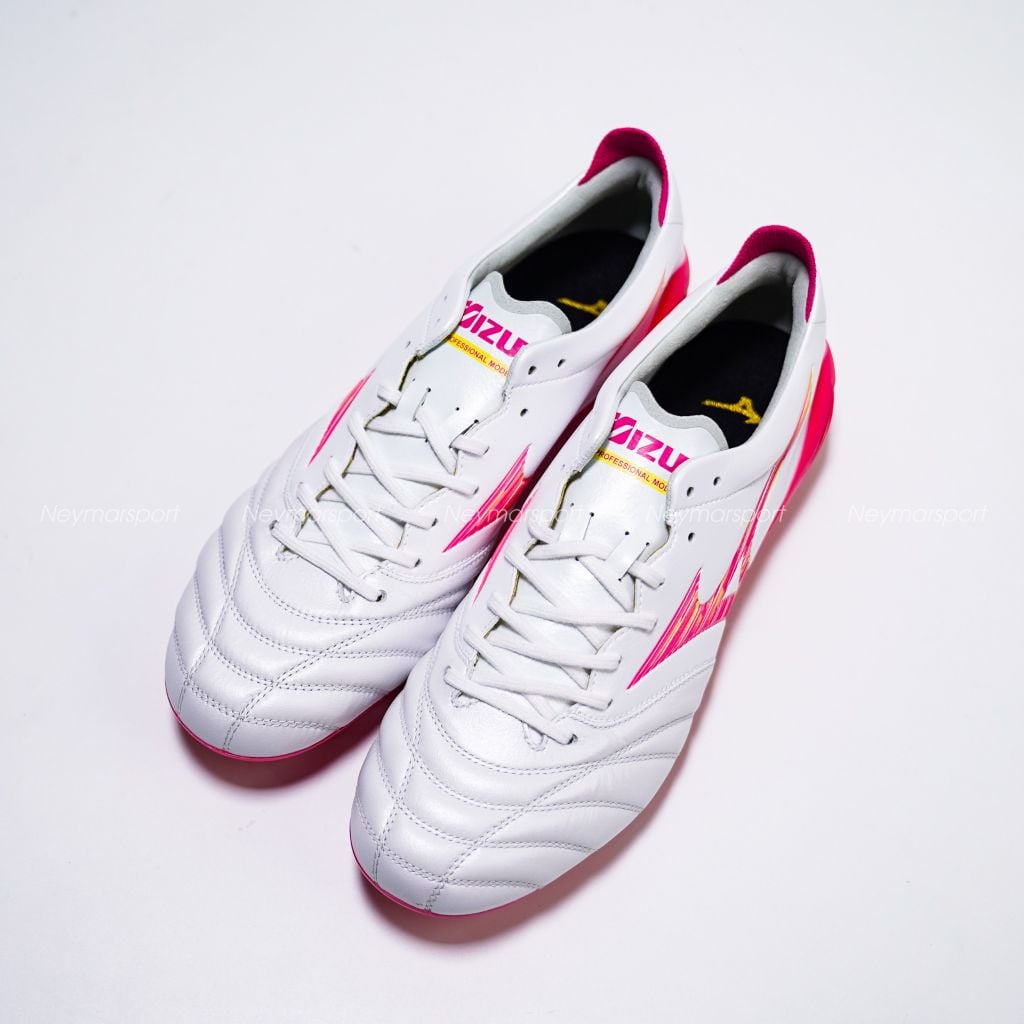 Giày đá bóng cỏ tự nhiên Mizuno Morelia Neo IV Elite FG Blazing Flair - White/Fuchsia Purple P1GA263264