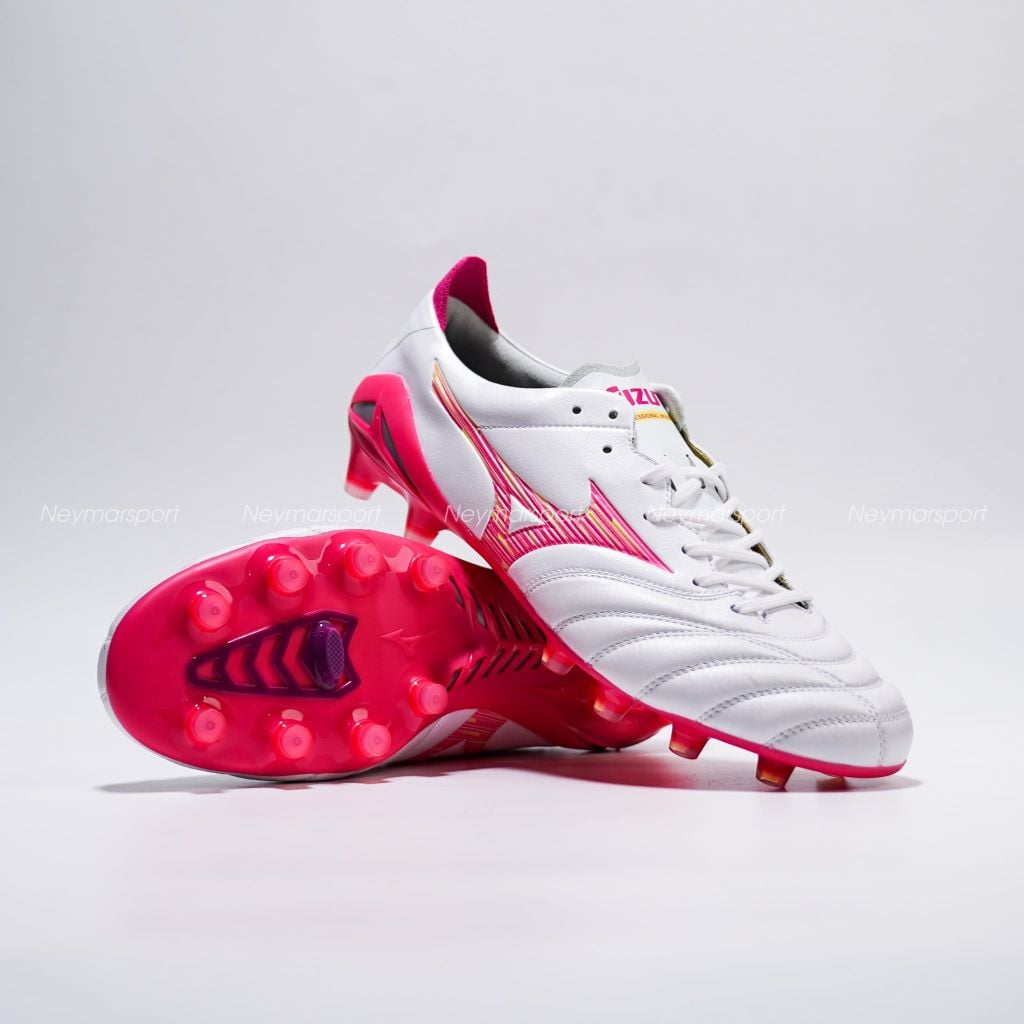 Giày đá bóng cỏ tự nhiên Mizuno Morelia Neo IV Elite FG Blazing Flair - White/Fuchsia Purple P1GA263264