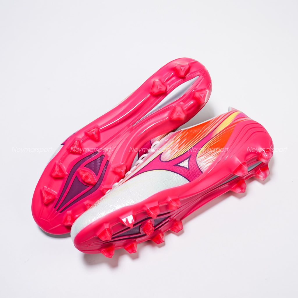 Giày đá bóng cỏ tự nhiên Mizuno Alpha III Elite FG Blazing Flair - White/Fuchsia Purple P1GA266264