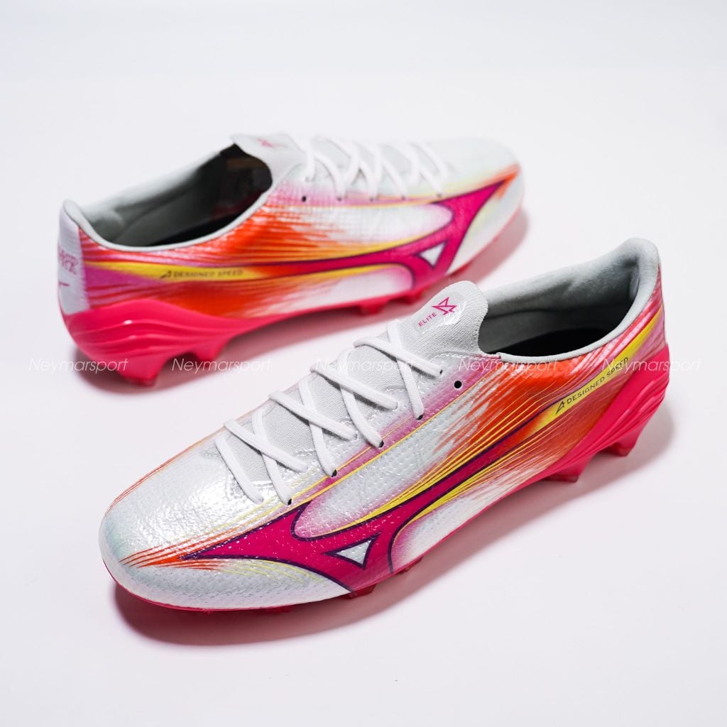 Giày đá bóng cỏ tự nhiên Mizuno Alpha III Elite FG Blazing Flair - White/Fuchsia Purple P1GA266264