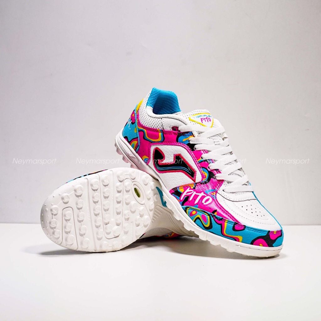 Giày đá bóng cỏ nhân tạo Joma Top Flex Pito 2462 Limited Edition TF - White Coral/Multicolor TOPW2462TF