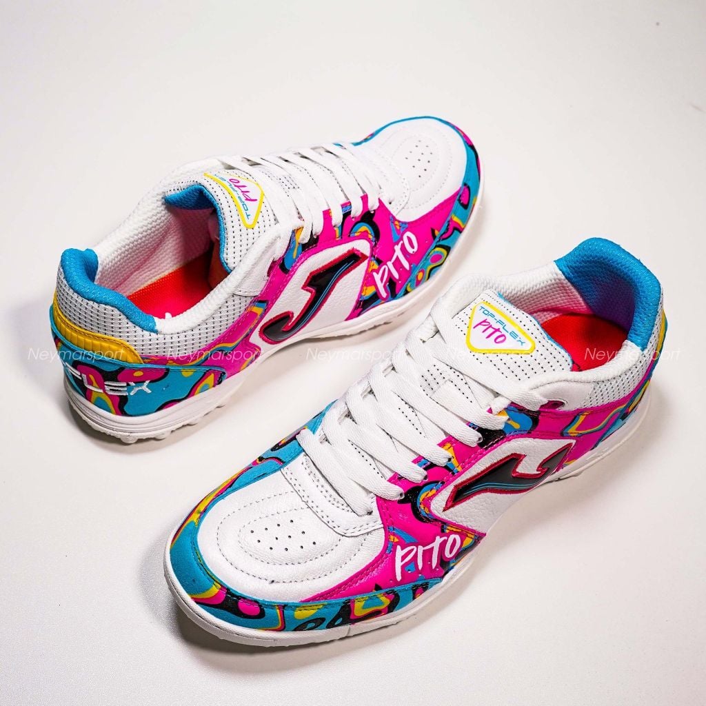 Giày đá bóng cỏ nhân tạo Joma Top Flex Pito 2462 Limited Edition TF - White Coral/Multicolor TOPW2462TF
