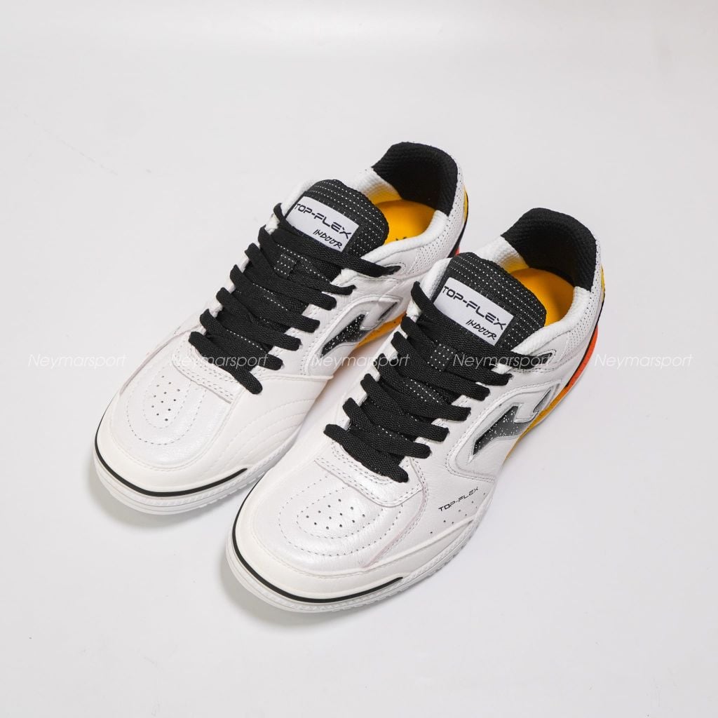 Giày đá bóng Futsal Joma Top Flex 2602 IN - White/Black/Orange TOPS2632IN