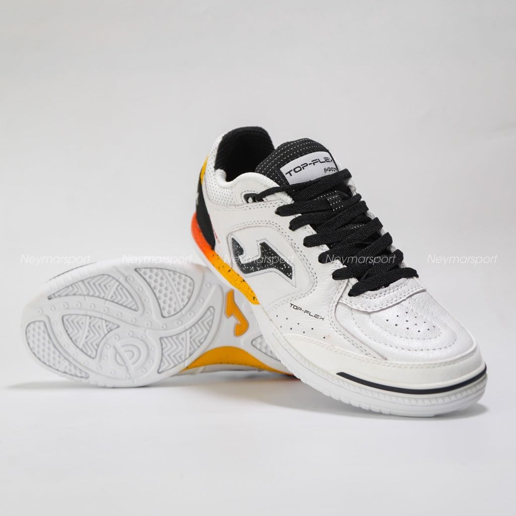 Giày đá bóng Futsal Joma Top Flex 2602 IN - White/Black/Orange TOPS2632IN