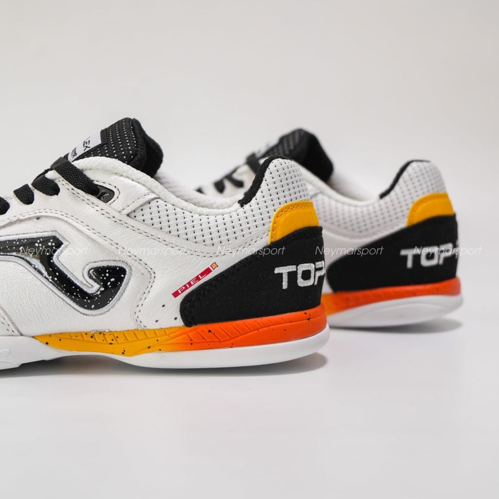 Giày đá bóng Futsal Joma Top Flex 2602 IN - White/Black/Orange TOPS2632IN