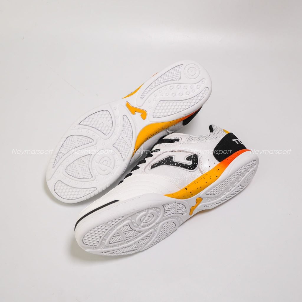 Giày đá bóng Futsal Joma Top Flex 2602 IN - White/Black/Orange TOPS2632IN