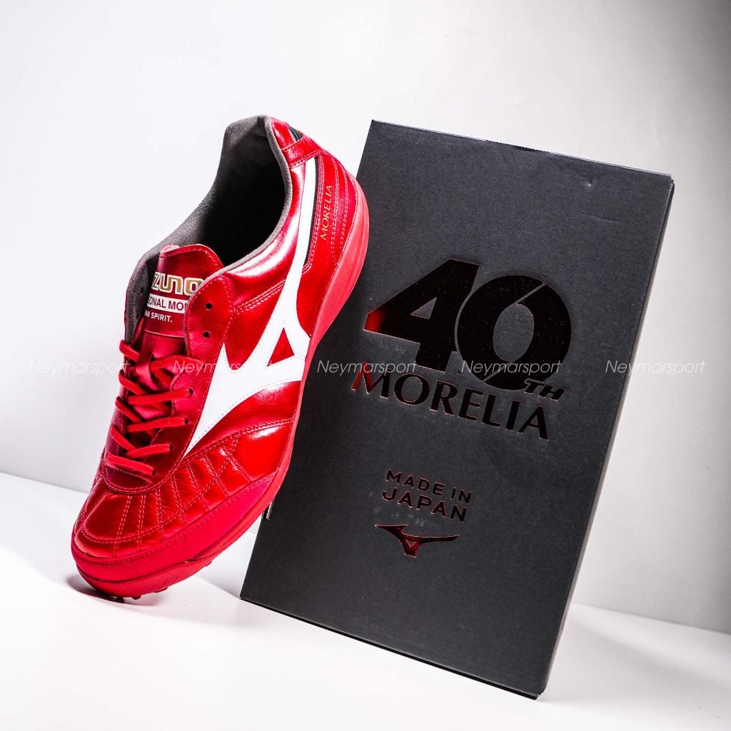 Giày đá bóng cỏ nhân tạo Mizuno Morelia Sala Made in Japan AS TF Red Ruby - Red/White Q1GB250260