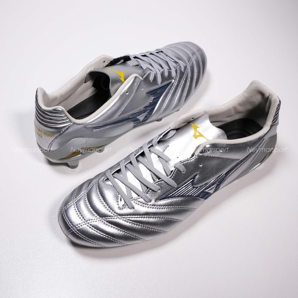 Giày đá bóng cỏ tự nhiên Mizuno Monarcida Neo III Pro FG Platinum Silver - Galaxy Silver/Cool Gray P1GA252204