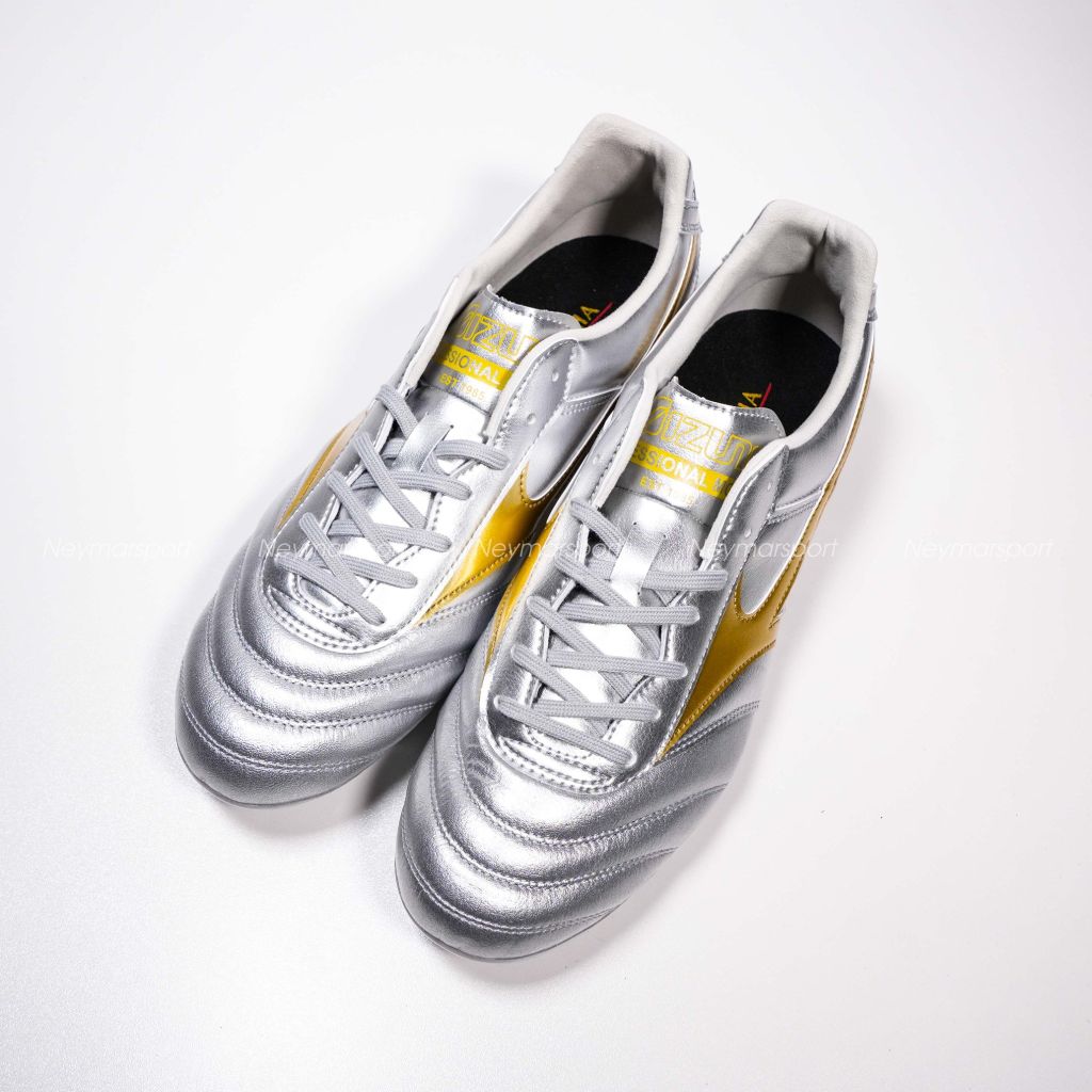 Giày đá bóng cỏ tự nhiên Mizuno Morelia II Pro FG Platinum Silver - Galaxy Silver/Cool Gray P1GA251304