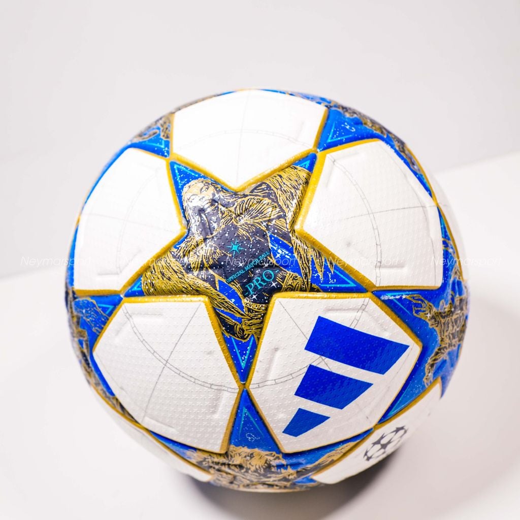 Quả bóng đá adidas Football Pro Champions League 2025/26 Match Ball - White/Dark Blue/Gold Metallic JD0188