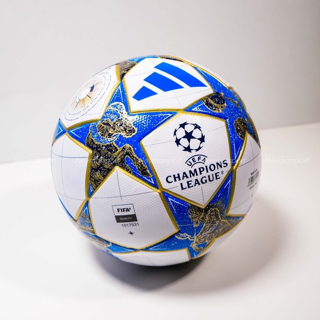 Quả bóng đá adidas Football Champions League 2025/26 League Box - White/Dark Blue/Gold Metallic JP1548