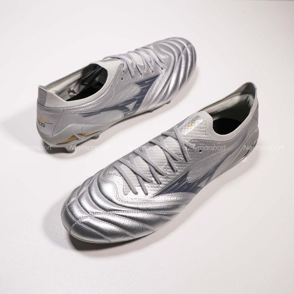 Giày đá bóng cỏ tự nhiên Mizuno Morelia Neo IV Beta Elite FG Platinum Silver - Galaxy Silver/Cool Gray P1GA254204