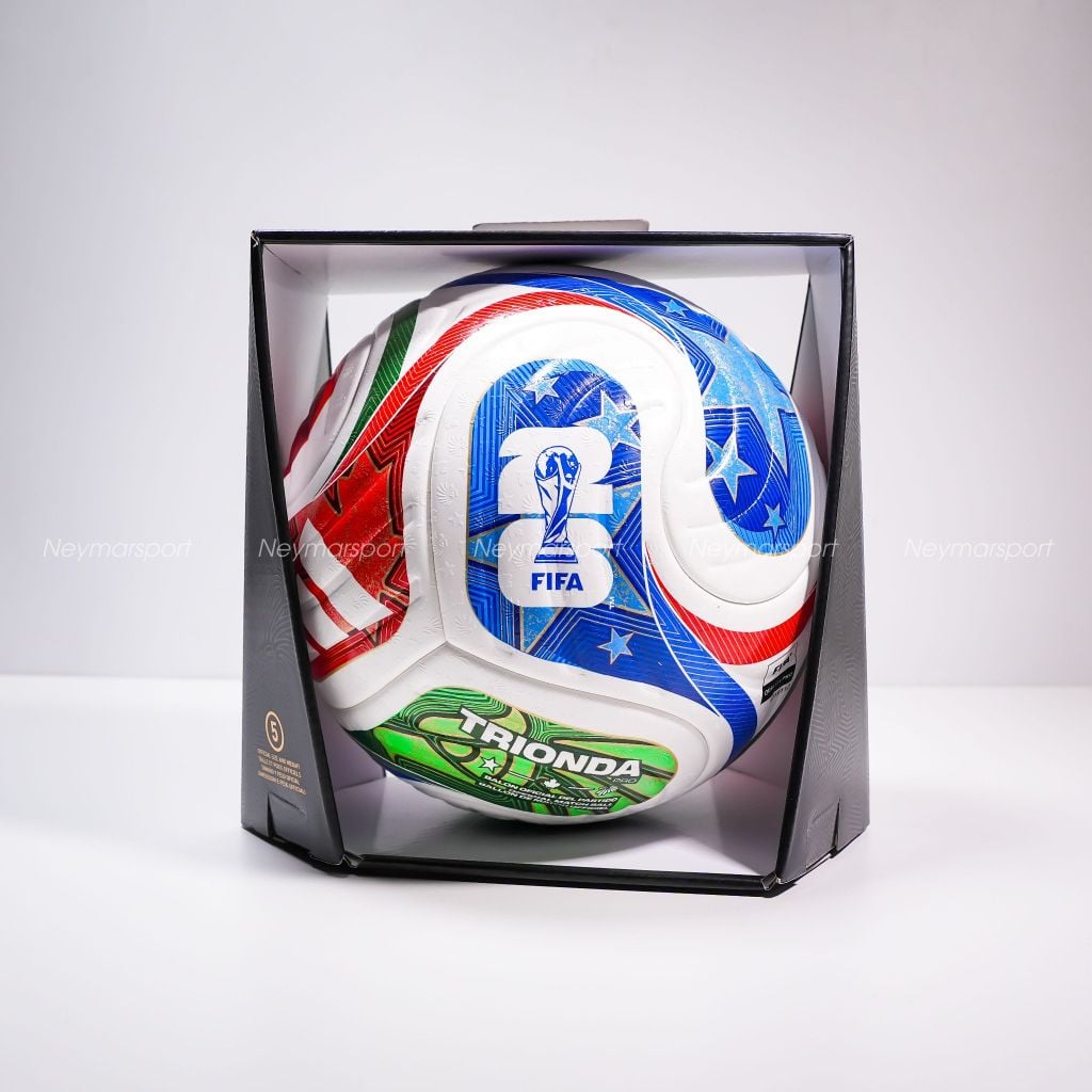 Quả bóng đá adidas Football Trionda Pro World Cup 2026 Match Ball - White/Solar Blue/Hi-Res Red/Solar Lime JD8021