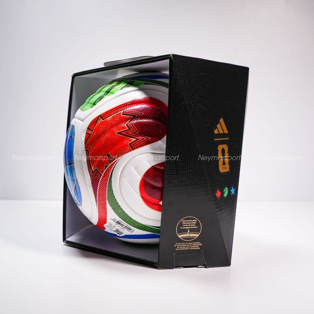 Quả bóng đá adidas Football Trionda Pro World Cup 2026 Match Ball - White/Solar Blue/Hi-Res Red/Solar Lime JD8021