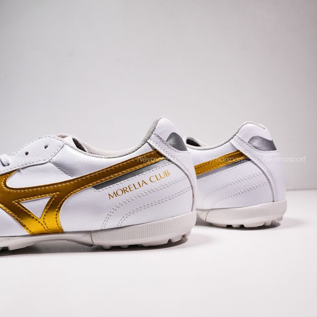 Giày đá bóng cỏ nhân tạo Mizuno Morelia II Club AS TF - White/Gold P1GD260850
