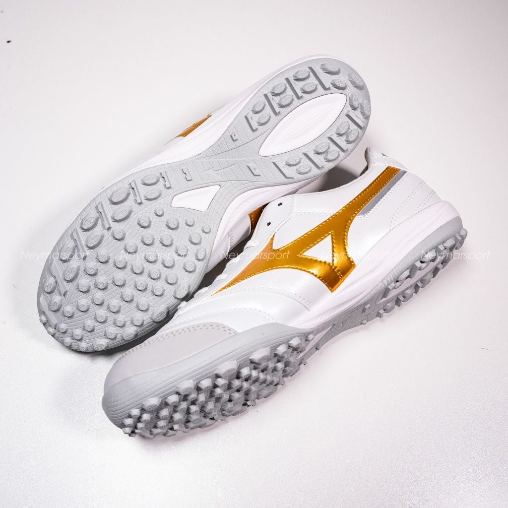 Giày đá bóng cỏ nhân tạo Mizuno Morelia Sala Pro AS TF - White/Gold Q1GB261350