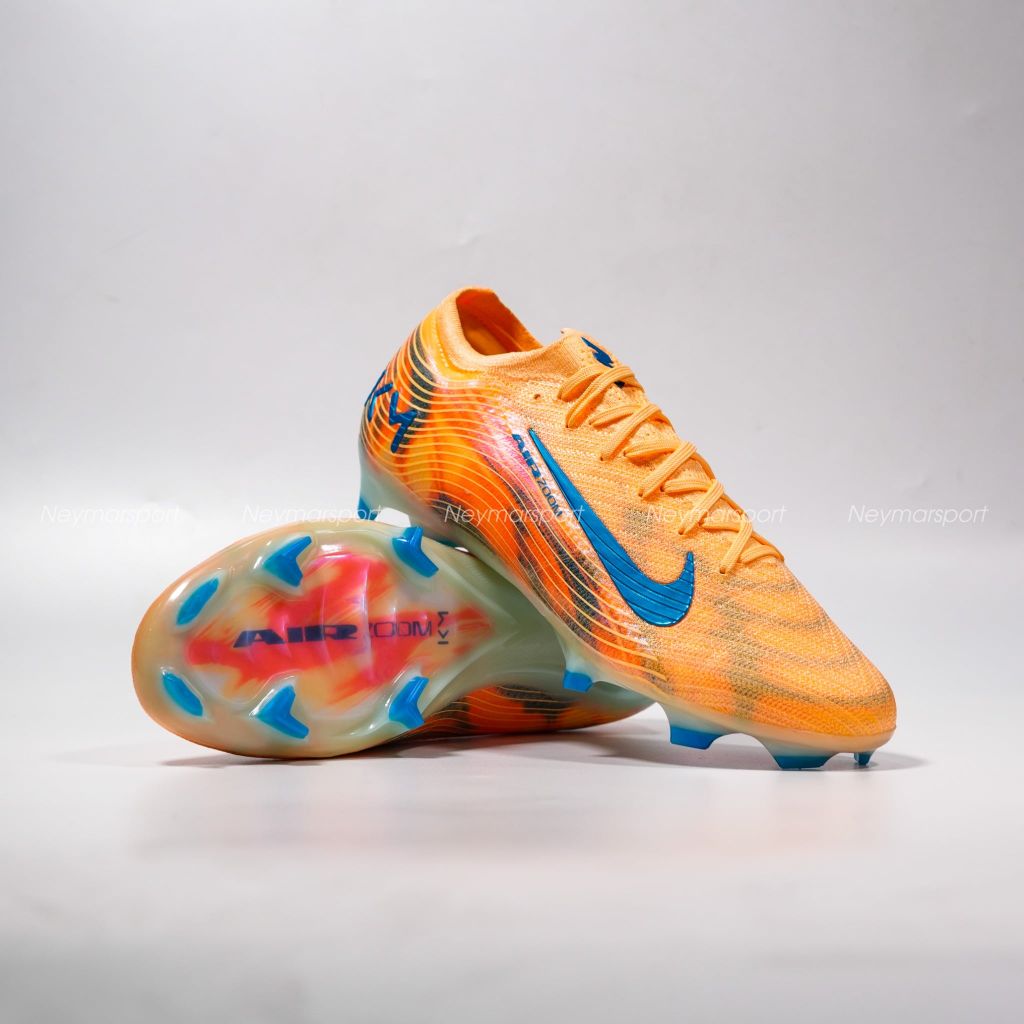Giày đá bóng cỏ tự nhiên Nike Air Zoom Mercurial Vapor 16 Elite FG Mbappé Personal Edition - Melon Tint/Neo Turquoise/Igloo FQ8683-801