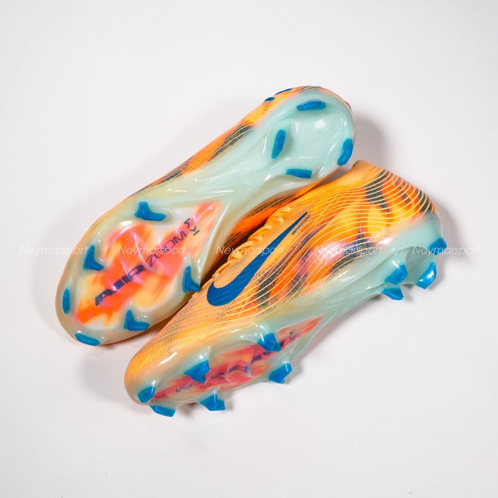 Giày đá bóng cỏ tự nhiên Nike Air Zoom Mercurial Vapor 16 Elite FG Mbappé Personal Edition - Melon Tint/Neo Turquoise/Igloo FQ8683-801