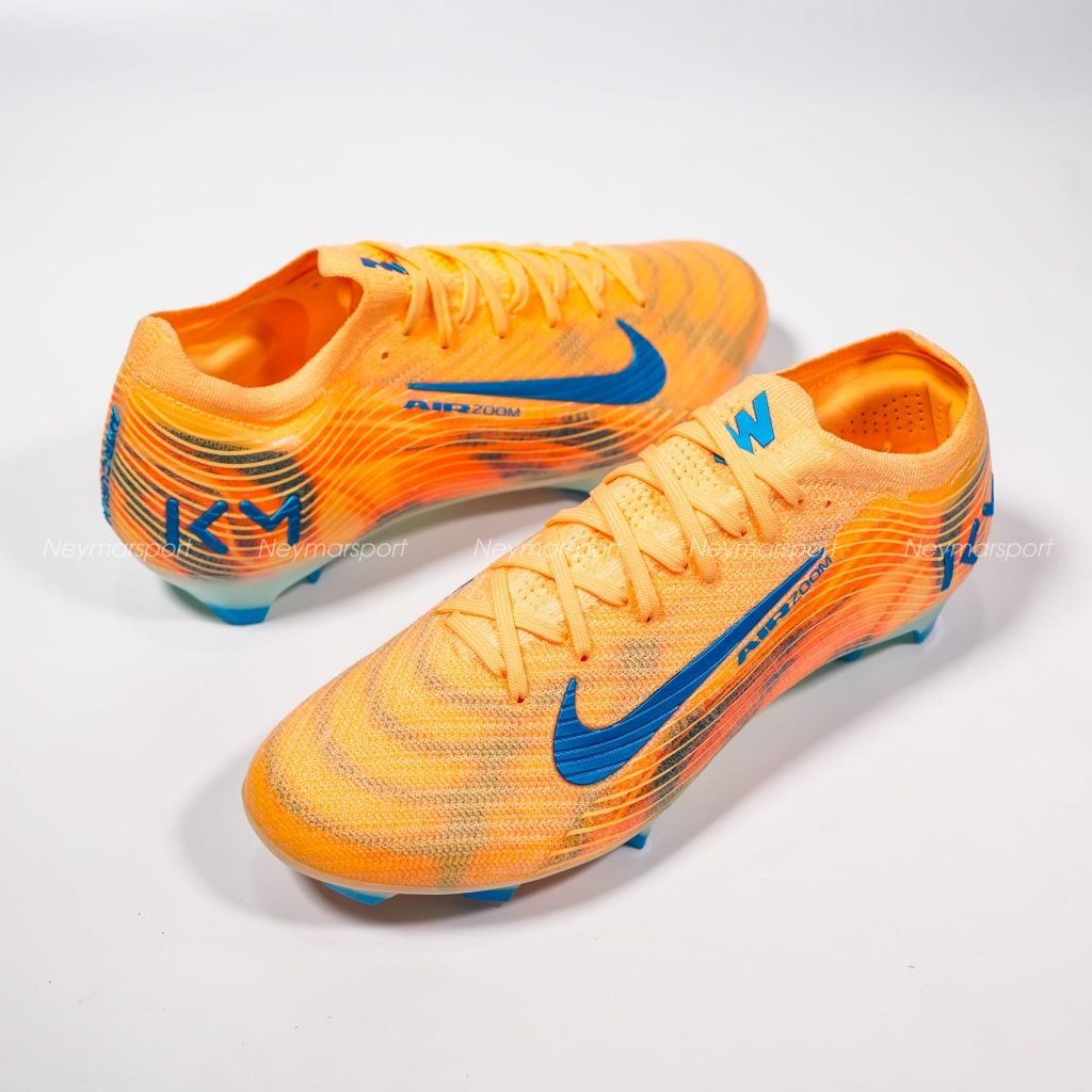 Giày đá bóng cỏ tự nhiên Nike Air Zoom Mercurial Vapor 16 Elite FG Mbappé Personal Edition - Melon Tint/Neo Turquoise/Igloo FQ8683-801