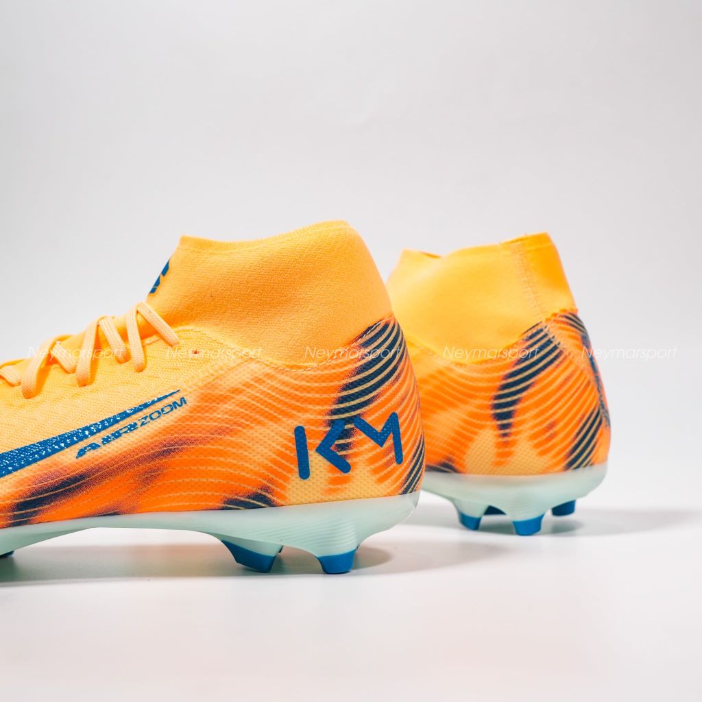 Giày đá bóng cỏ tự nhiên Nike Air Zoom Mercurial Superfly 10 Academy MG Mbappé Personal Edition - Melon Tint/Neo Turquoise/Igloo FQ8293-801