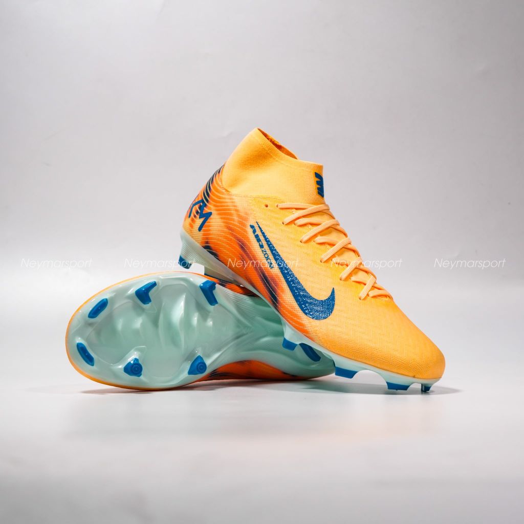 Giày đá bóng cỏ tự nhiên Nike Air Zoom Mercurial Superfly 10 Academy MG Mbappé Personal Edition - Melon Tint/Neo Turquoise/Igloo FQ8293-801