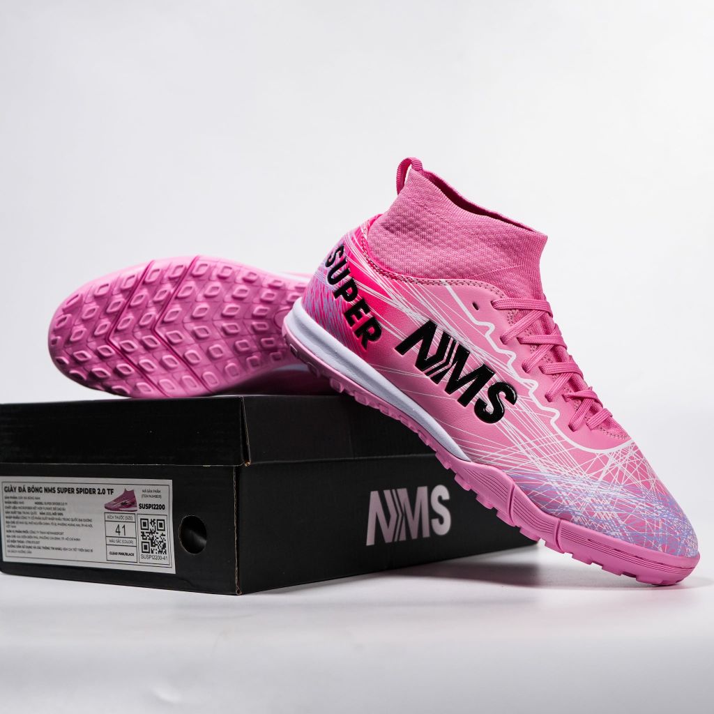 Giày đá bóng cỏ nhân tạo NMS SUPER SPIDER 2.0 TF - Clear Pink/Black SUSPI2200