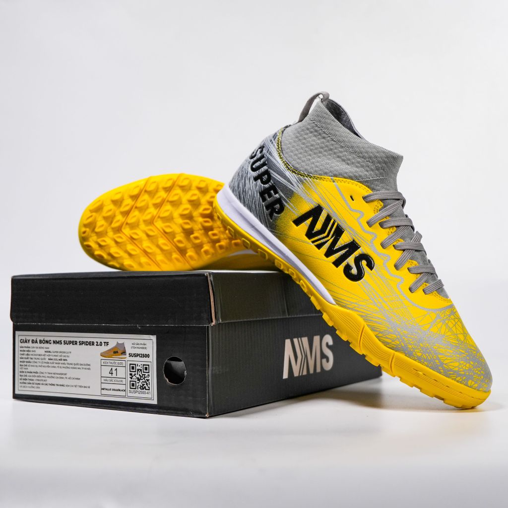 Giày đá bóng cỏ nhân tạo NMS SUPER SPIDER 2.0 TF - Metallic Gold/Black SUSPI2500