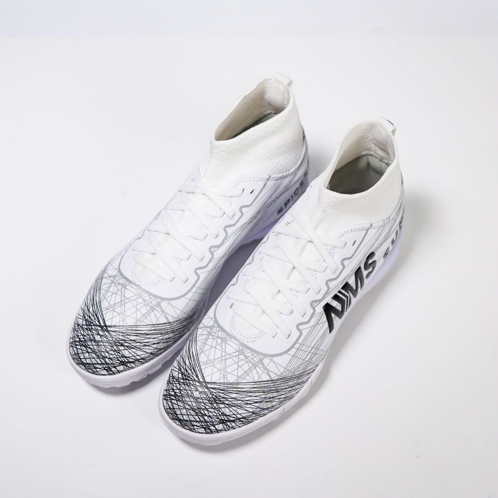 Giày đá bóng cỏ nhân tạo NMS SUPER SPIDER 2.0 TF - White/Silver/Black SUSPI2100