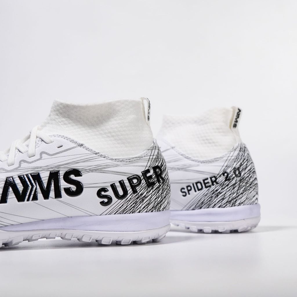 Giày đá bóng cỏ nhân tạo NMS SUPER SPIDER 2.0 TF - White/Silver/Black SUSPI2100