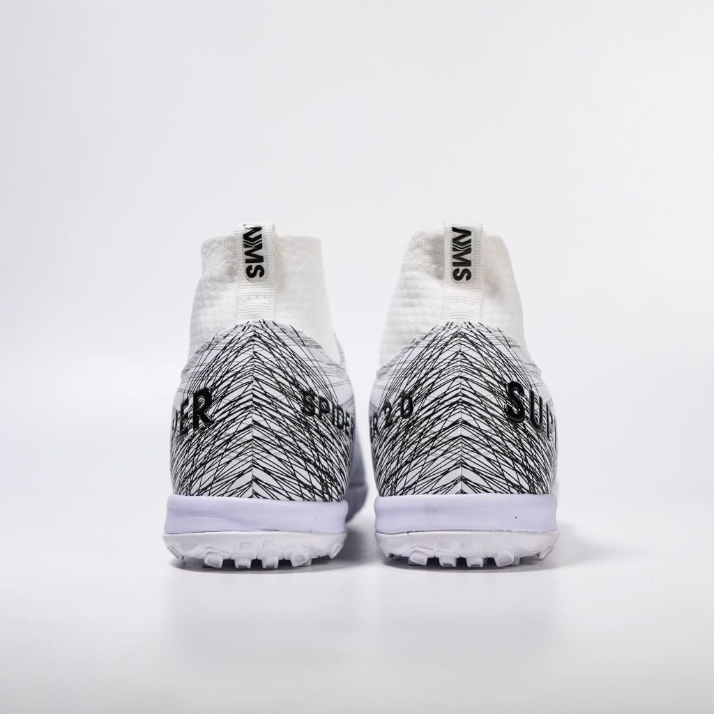 Giày đá bóng cỏ nhân tạo NMS SUPER SPIDER 2.0 TF - White/Silver/Black SUSPI2100