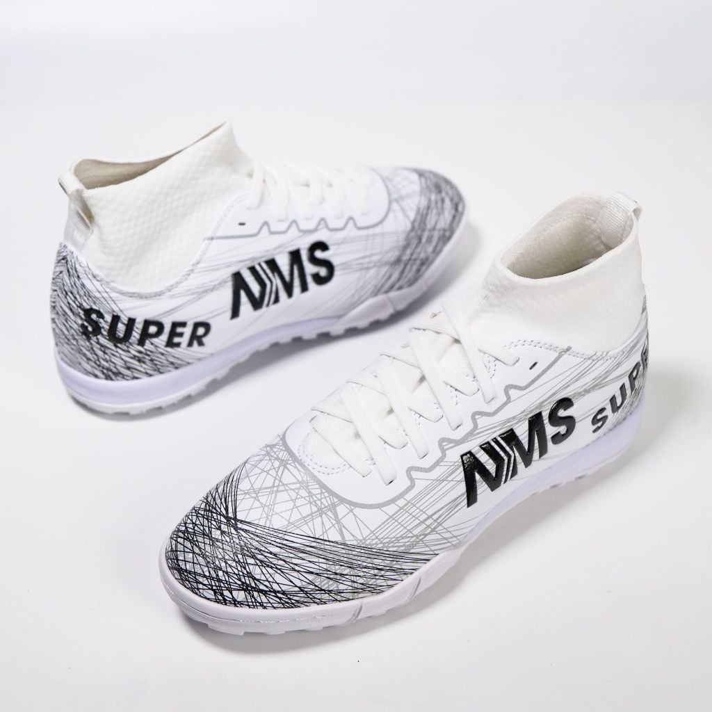 Giày đá bóng cỏ nhân tạo NMS SUPER SPIDER 2.0 TF - White/Silver/Black SUSPI2100