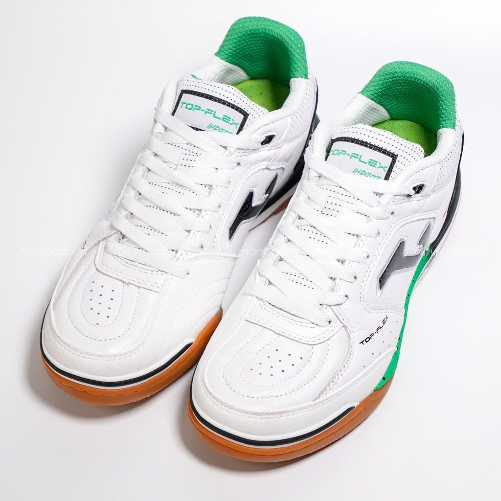 Giày đá bóng Futsal Joma Top Flex Rebound 2632 - White/Black/Green TORW2632IN