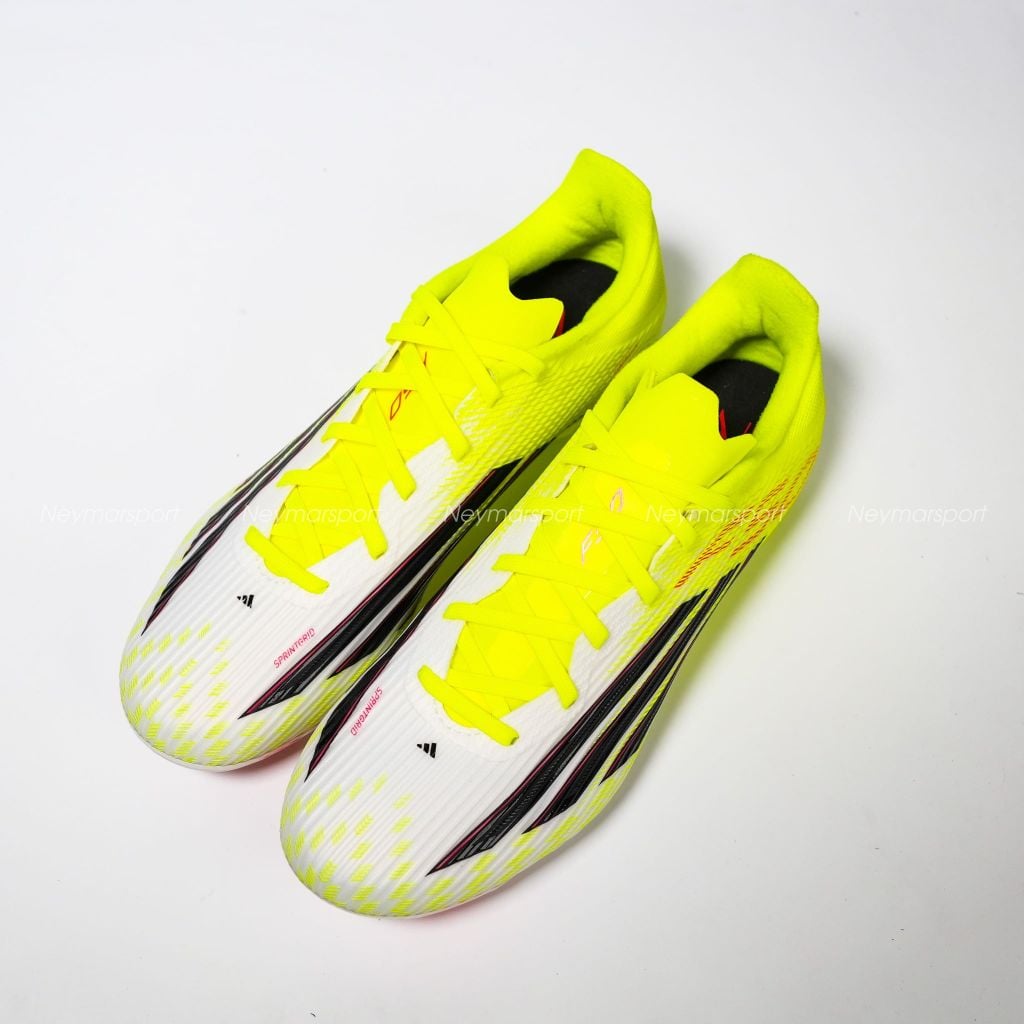Giày đá bóng cỏ tự nhiên adidas F50 League FG Born For Goals - Core Black/Iron Metallic/Lucid Lemon JR8995