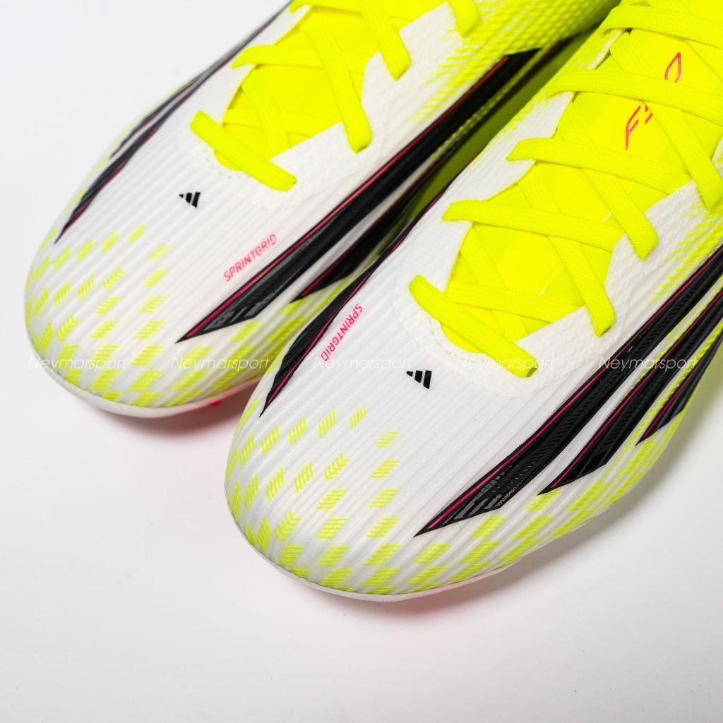 Giày đá bóng cỏ tự nhiên adidas F50 League FG Born For Goals - Core Black/Iron Metallic/Lucid Lemon JR8995