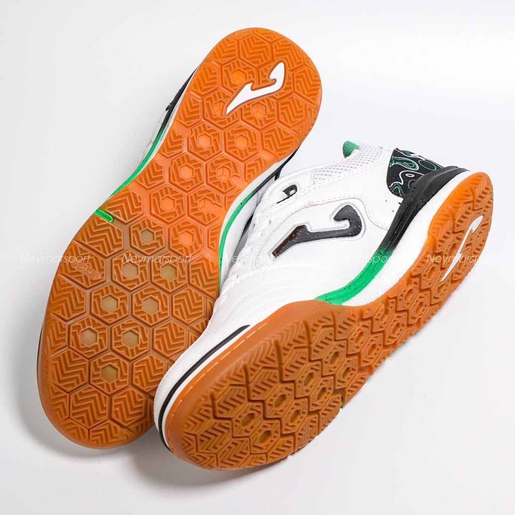 Giày đá bóng Futsal Joma Top Flex Rebound 2632 - White/Black/Green TORW2632IN