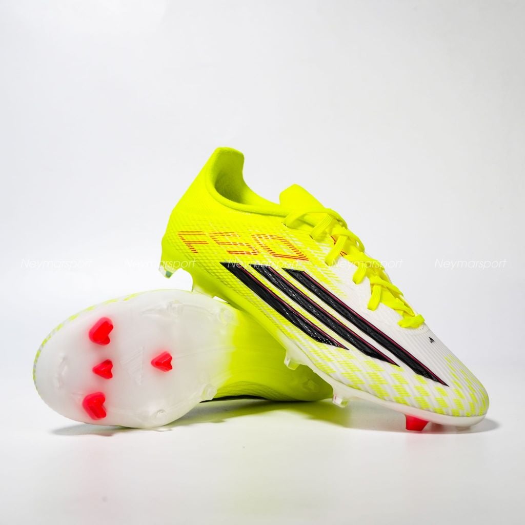Giày đá bóng cỏ tự nhiên adidas F50 League FG Born For Goals - Core Black/Iron Metallic/Lucid Lemon JR8995